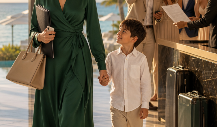 My husband and his family laughed as they left me alone in the lobby of the resort I had paid for in full… but one conversation at the front desk ruined their entire vacation.