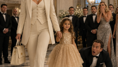 She arrived at her husband’s gala with their daughter and discovered that he was introducing another family… but one phone call would change the fate of his company forever.