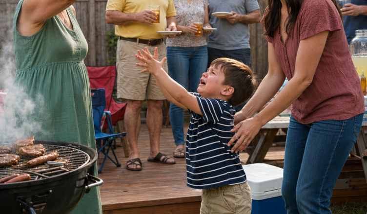 At our family barbecue, my four-year-old son asked for some fries. My mother quietly pulled the plate away from him and said, “Those are for my real grandson.” Everyone around the table laughed. I simply took my little boy’s hand and walked out with him to a nearby restaurant. Before midnight, my phone wouldn’t stop ringing. Every time my mother called, I answered with just one word: “Remember…”