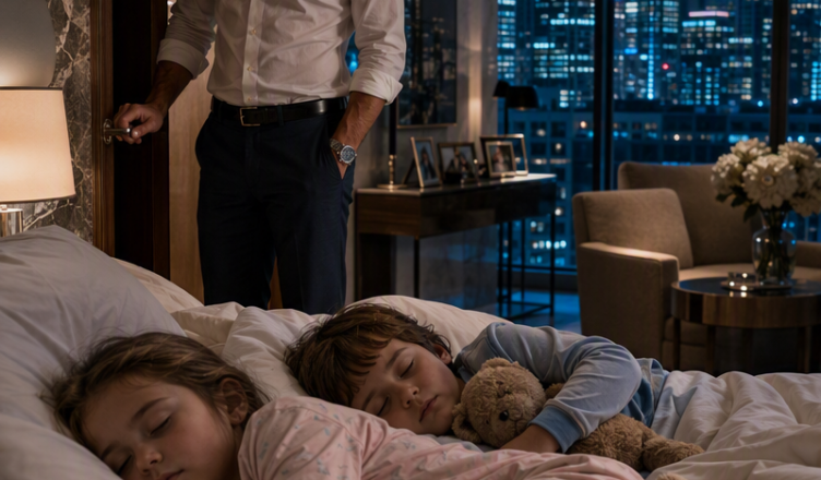 She Returned to Her Hotel Suite After Midnight to Retrieve a Forgotten Report. But When She Opened the Door, She Found Twin Babies Asleep on Her Bed… and a Terrified Housekeeper Begging Her Not to Call Security.